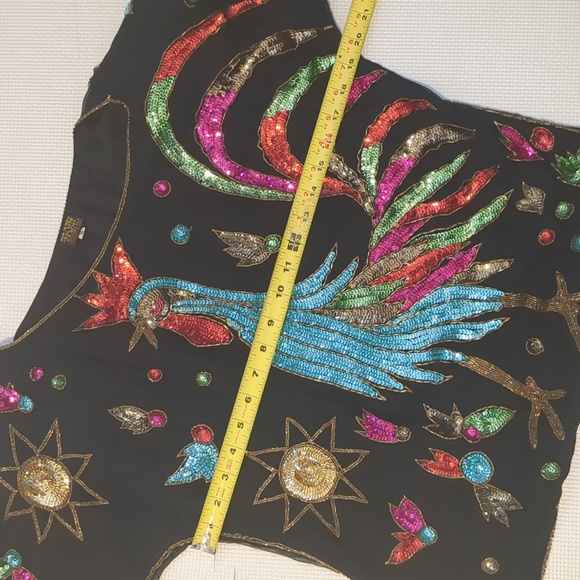 💙💜🩷💛100% Pure Silk Sequence Top - S 💙💜🩷💛 - Picture 6 of 8